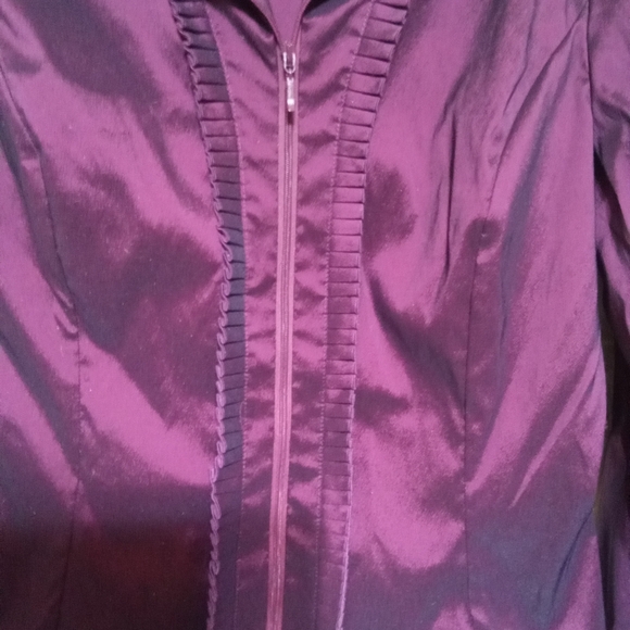 Samuel Dong Purple Satin Blouse - Picture 3 of 6